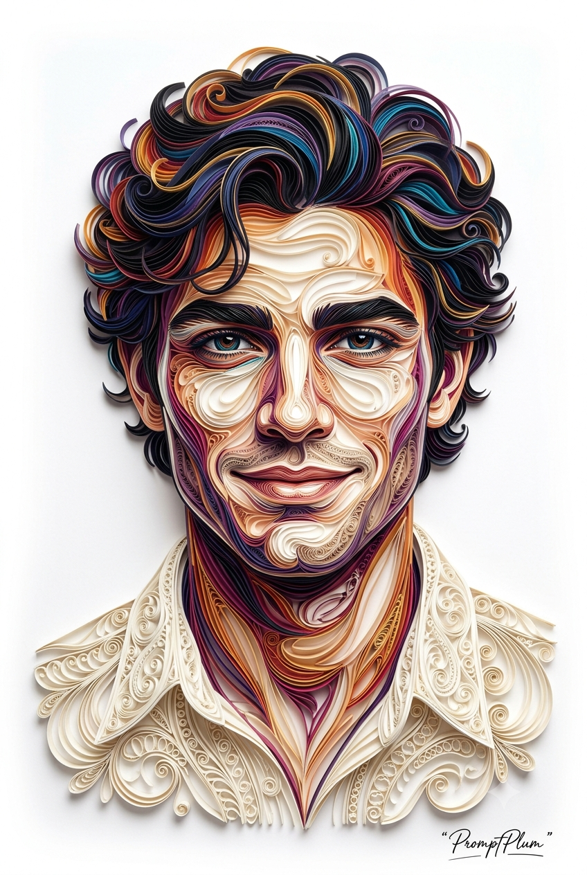 3D Paper Quilling Portrait