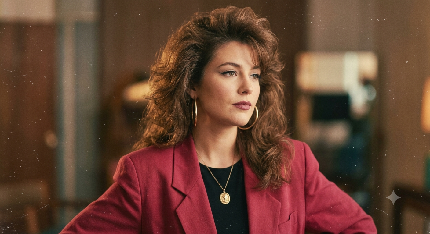 80s Women's Red Blazer Portrait