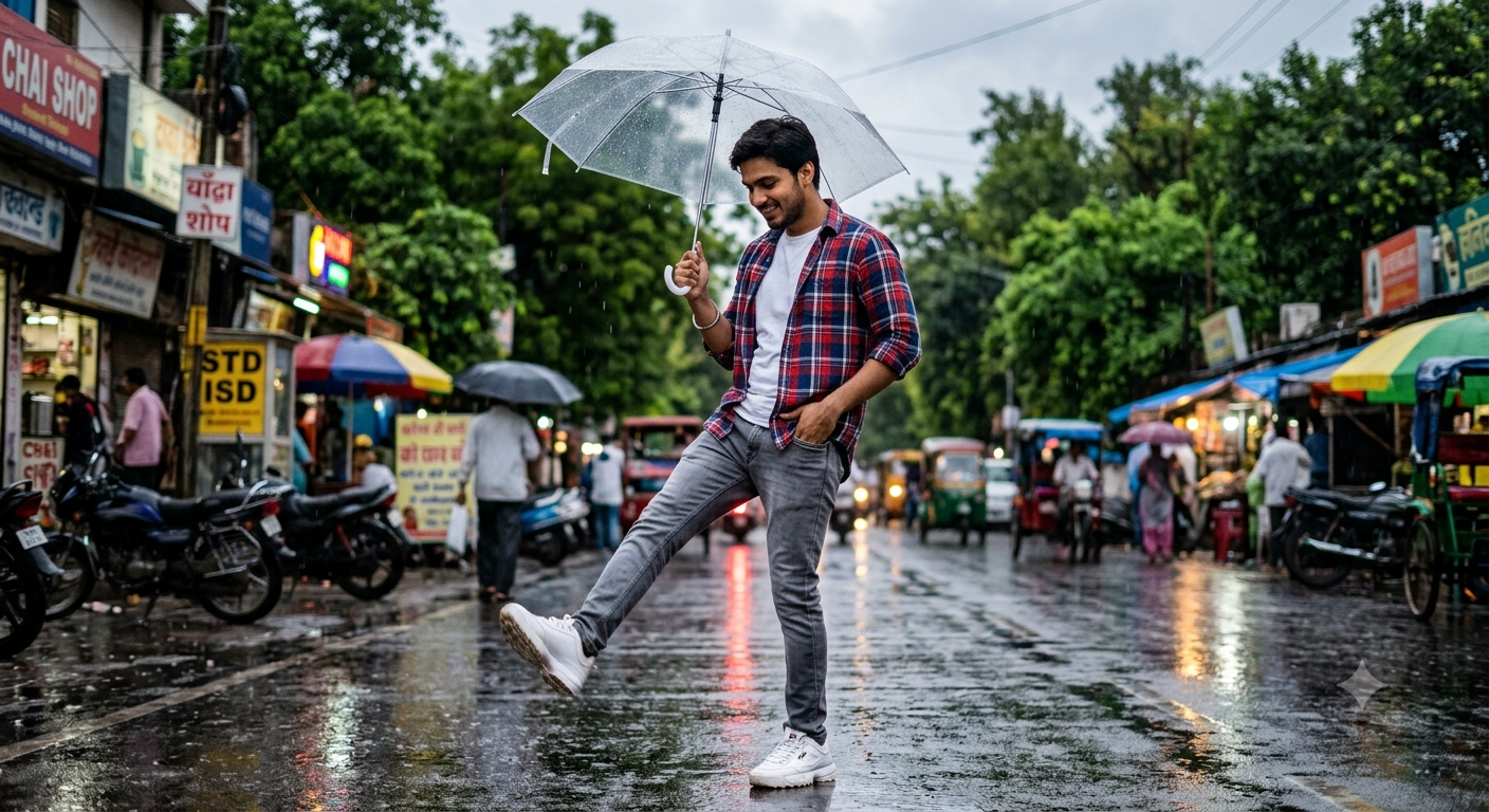 A young Indian man standing