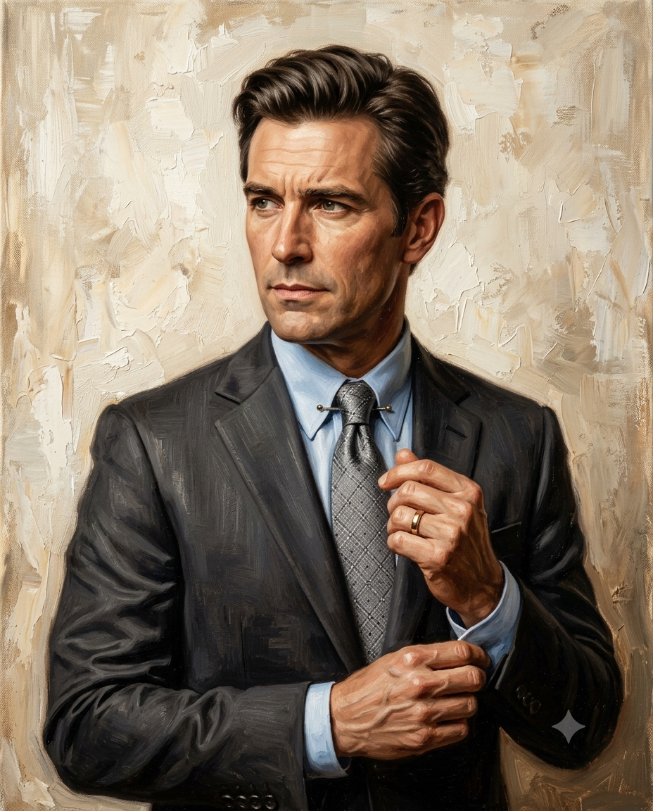 Businessman Adjusting Cuffs Fine Art