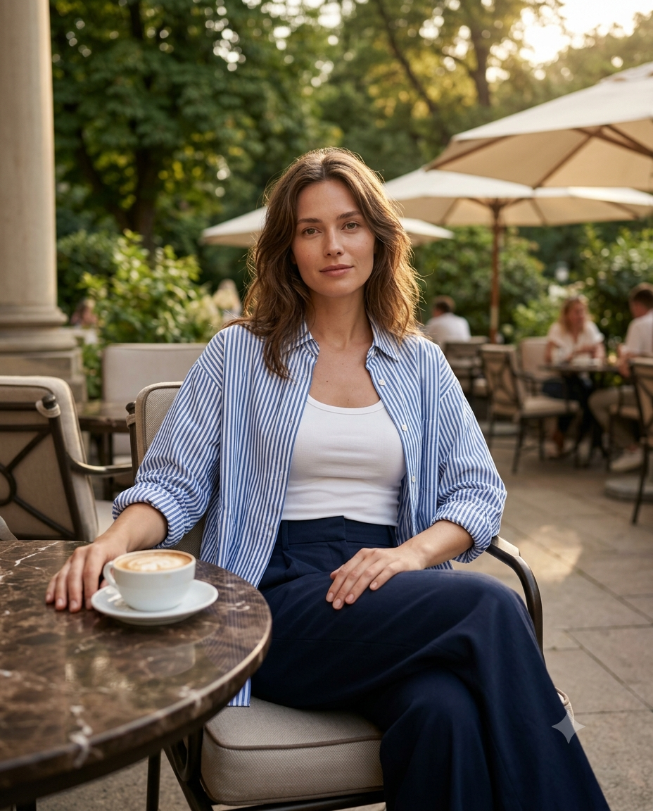 Casual Lifestyle Portrait of a Girl at a Cafe