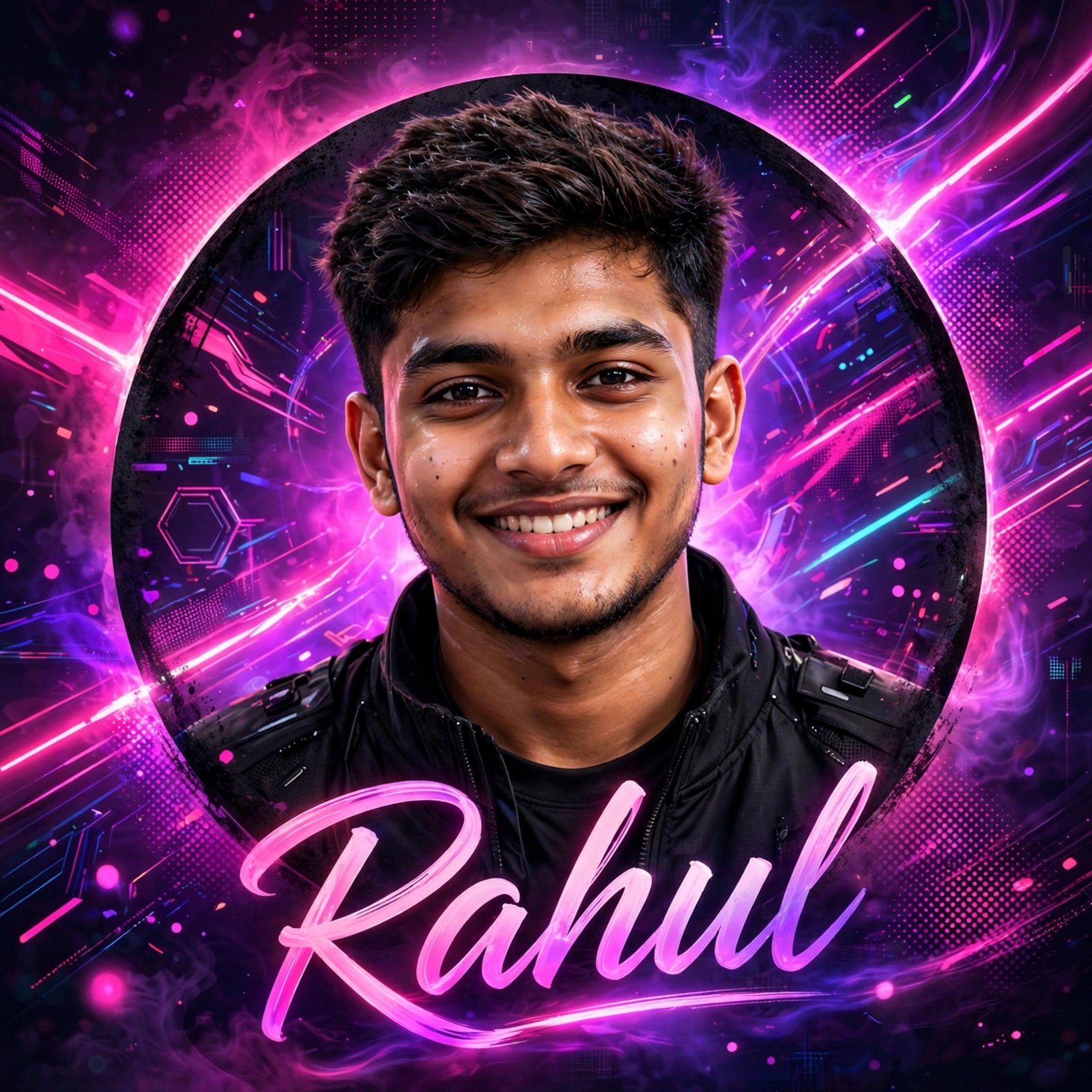Cyberpunk Neon DP Prompt for Instagram (Pink-Purple Glow)