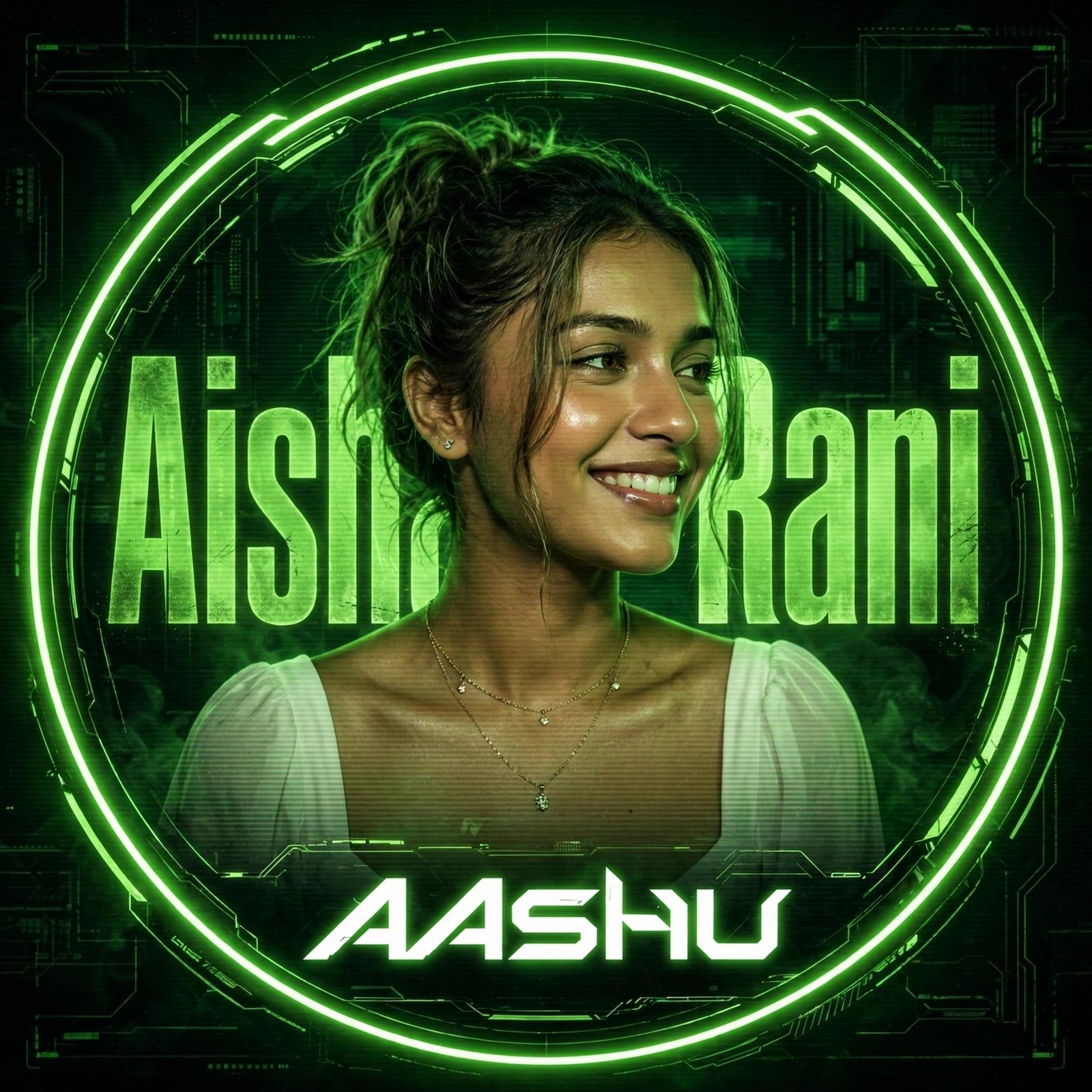 Green Neon Name DP Prompt for Girls Instagram Profile