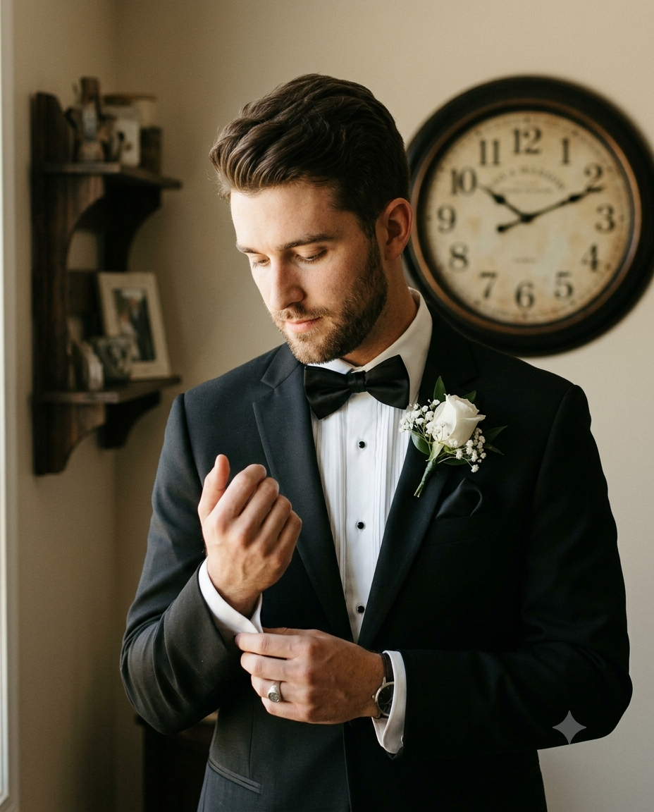 Groom Tuxedo Boutonniere Portrait