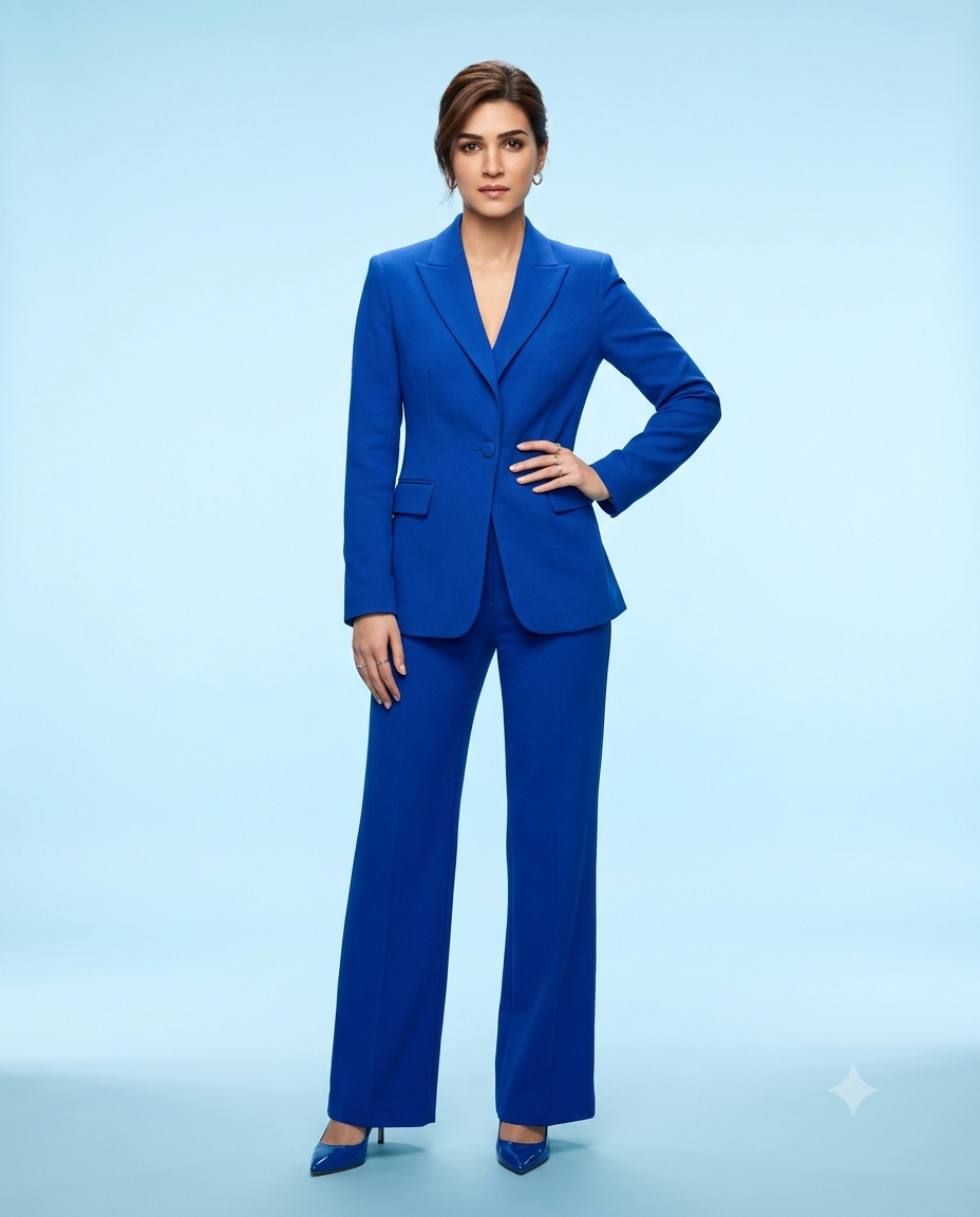 Royal Blue Suit Fashion Studio Portrait