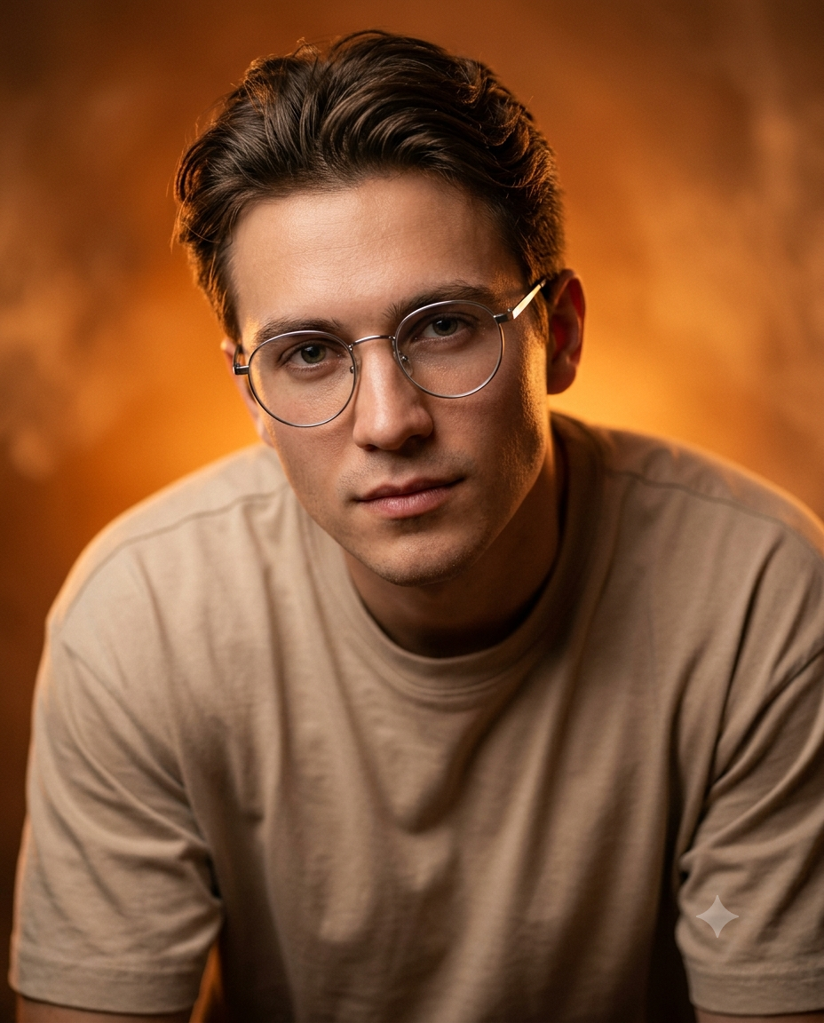 Studio Portrait in Warm Light