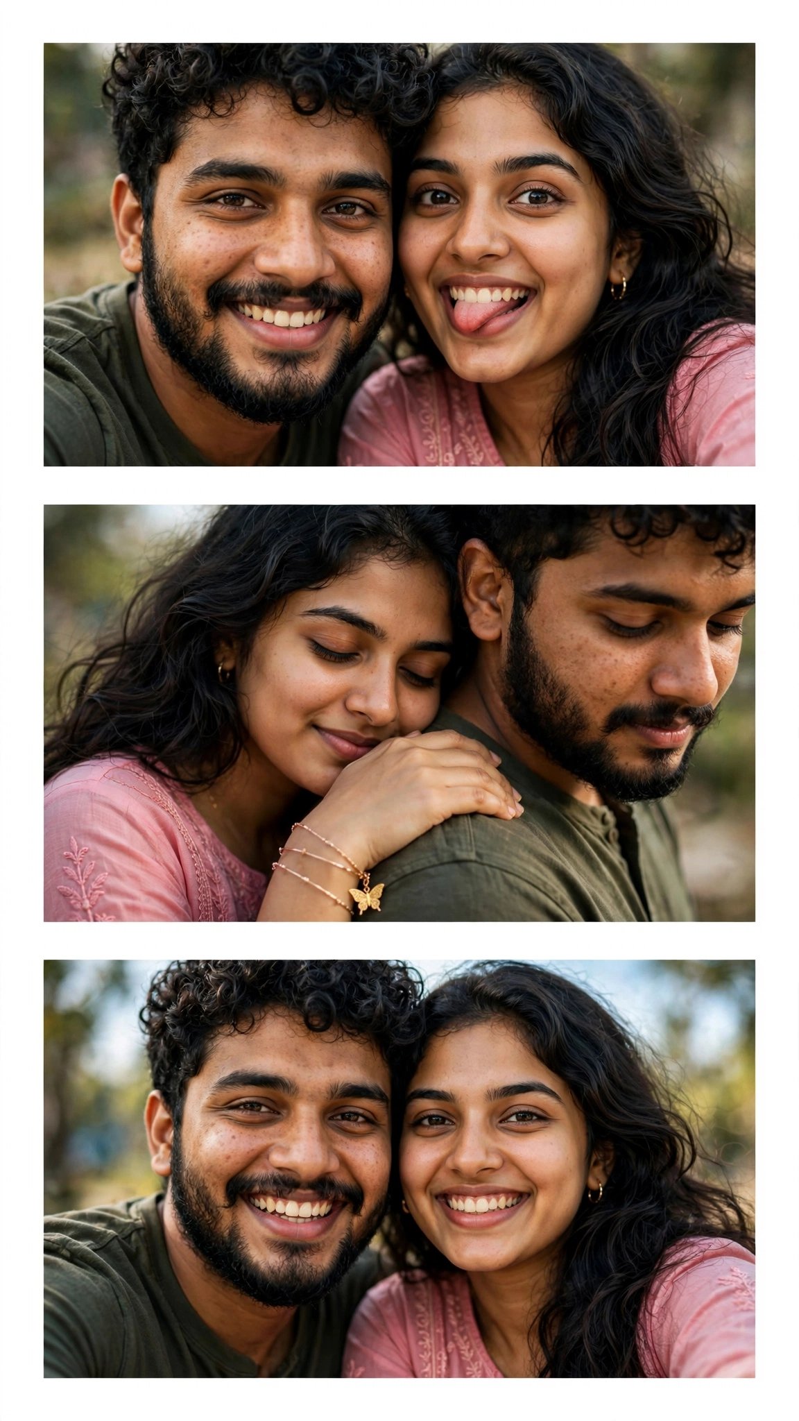 Three-Frame Couple Selfie