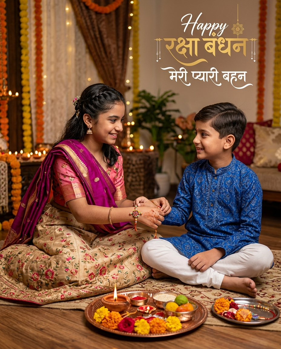Ultra-realistic cinematic Raksha Bandhan
