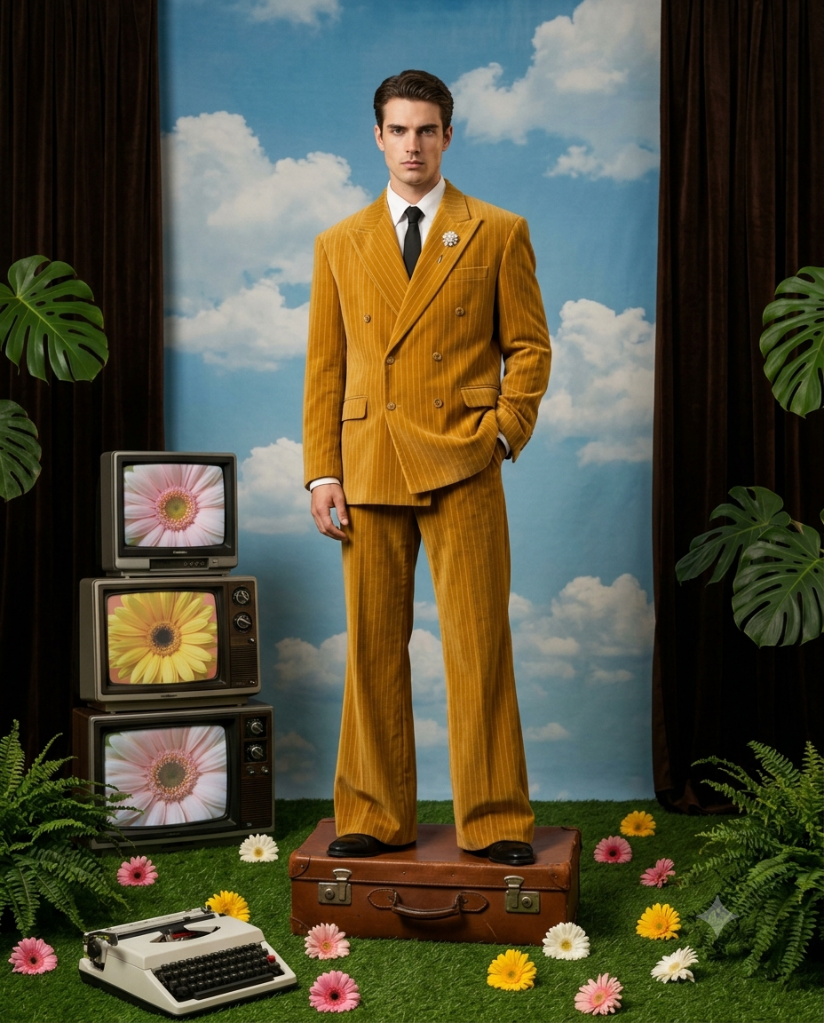 Vintage 80s Man Fashion Portrait