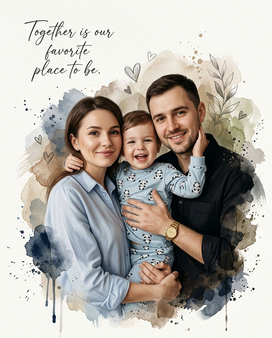 Watercolor Family Portrait